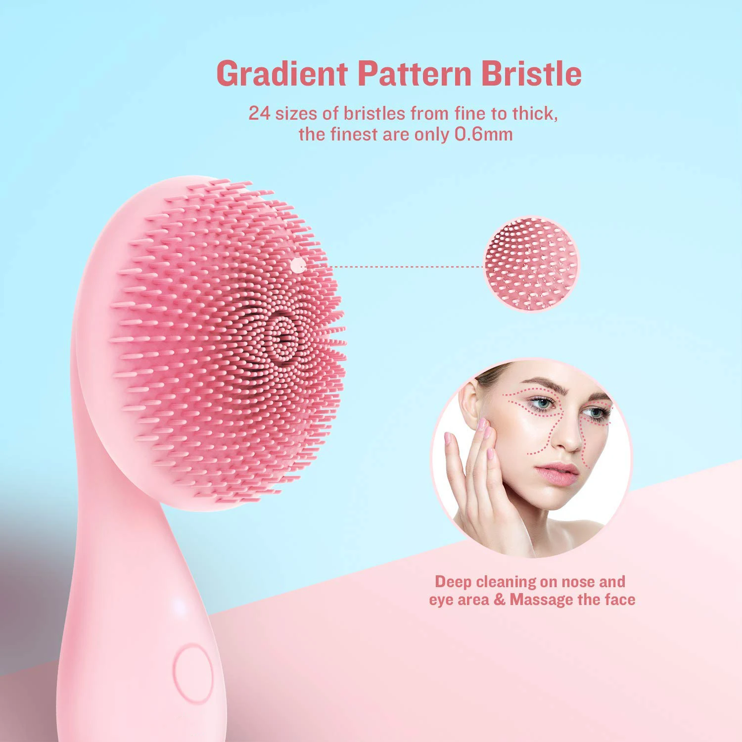 High quality and cheap plastic silicone facial cleansing brush for cleaning face