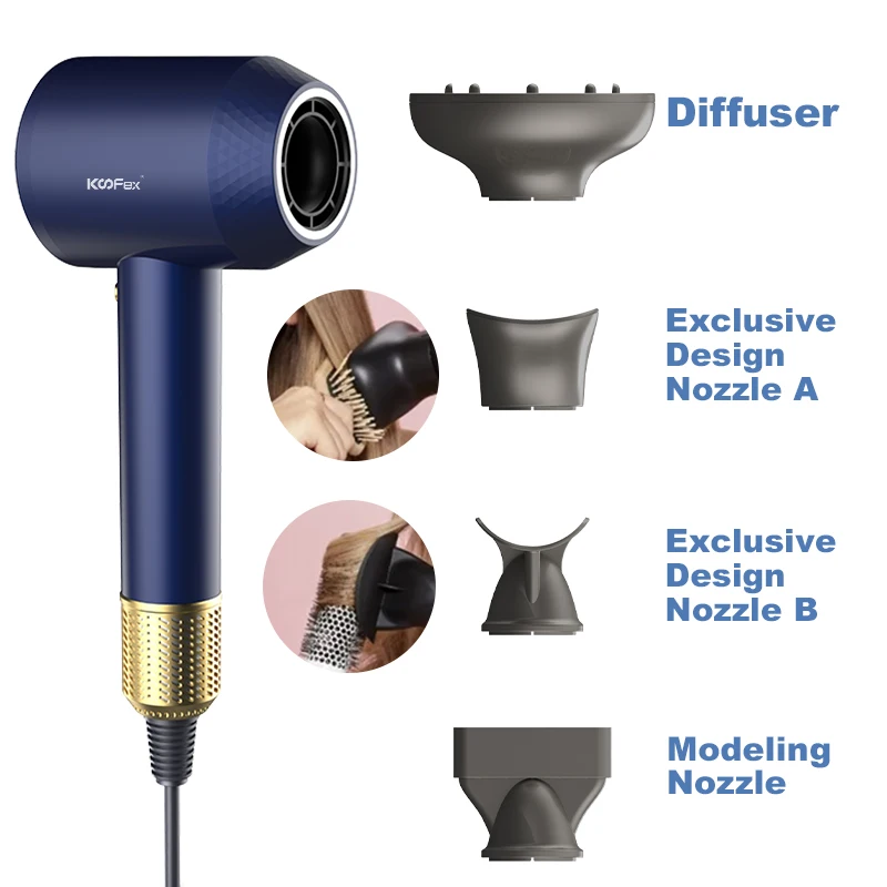KooFex New High Flame Retardant 2000W Professional Salon Powerful Hair Dryer With Cleaning Function Brushless Motor Hair Dryer
