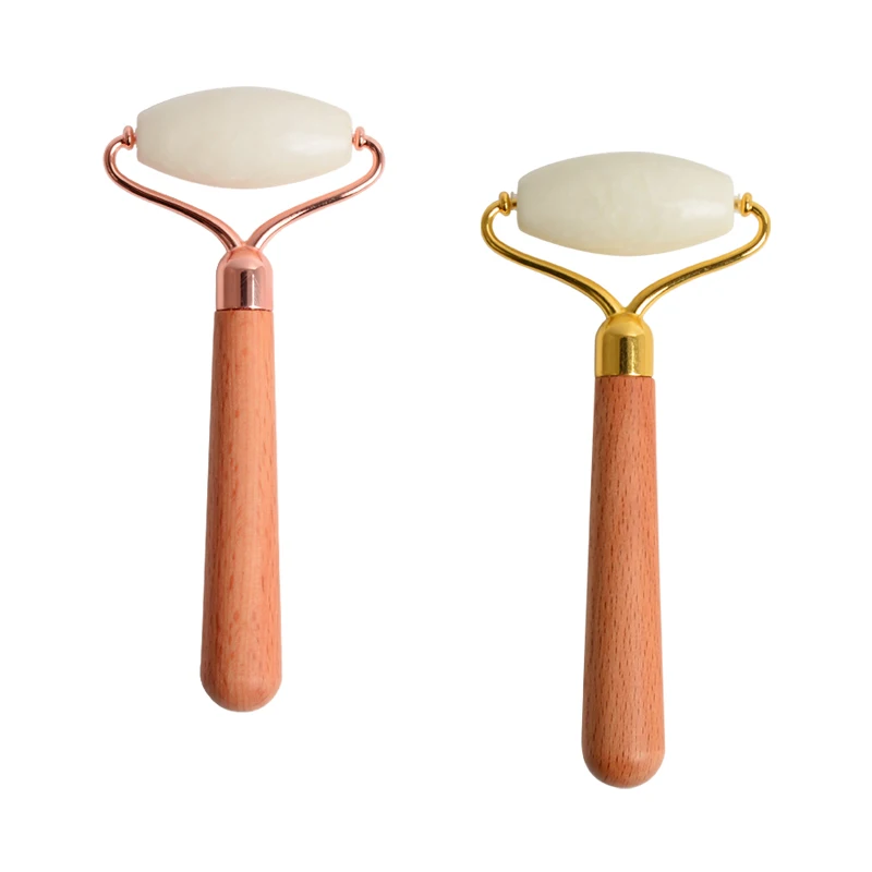 
White massager facial stone roller jade guasha 