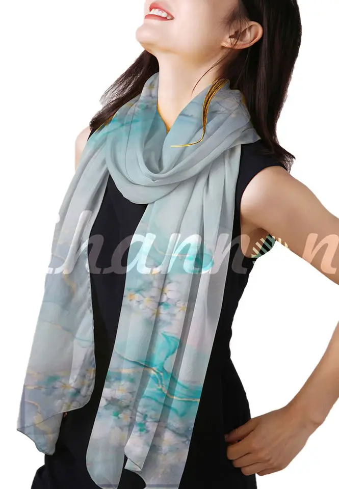 China Wholesale 100% pure mulberry Silk 6mm digital print chiffon fabric for scarf