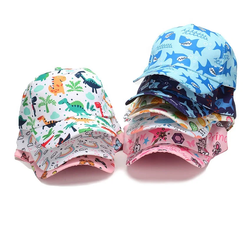 Sports Running Cap Trucker Hat Boys 100% Polyester Adults Summer Caps Female Headwear Rainbow Print Shark Truck Fruits Novelty