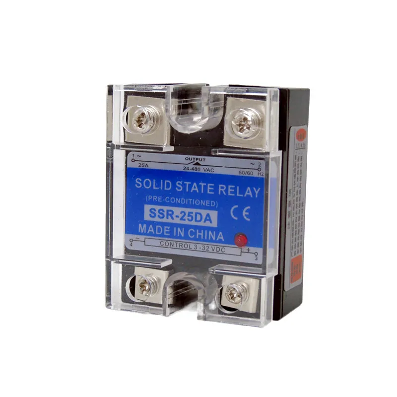 SSR-60DA Single Phase Solid State Relay 3-32VDC AC Solid State Relay with 24-480VAC