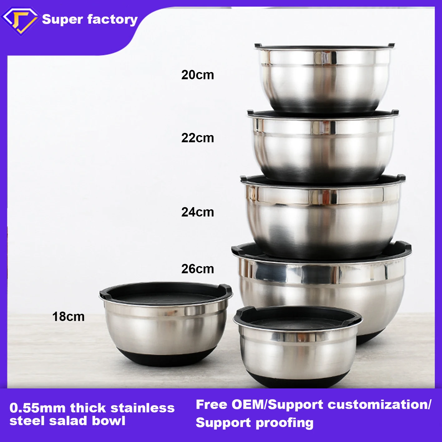 Stylish Dining Secure Sealing Introducing the Non-Slip Salad Bowl with a Fitted Lid