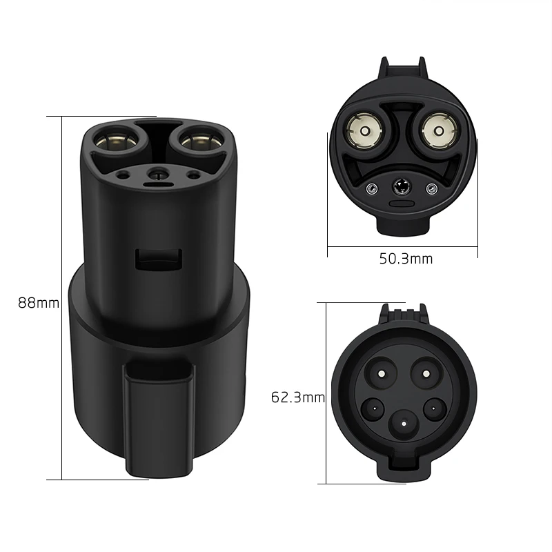 Ev Charger Adapter 60 Amp / 250v Ac J1172 Type To Tpc Plug J1772 To Tesla Charging Adapter J1772 ccs1ccs2EV charging type2 plug