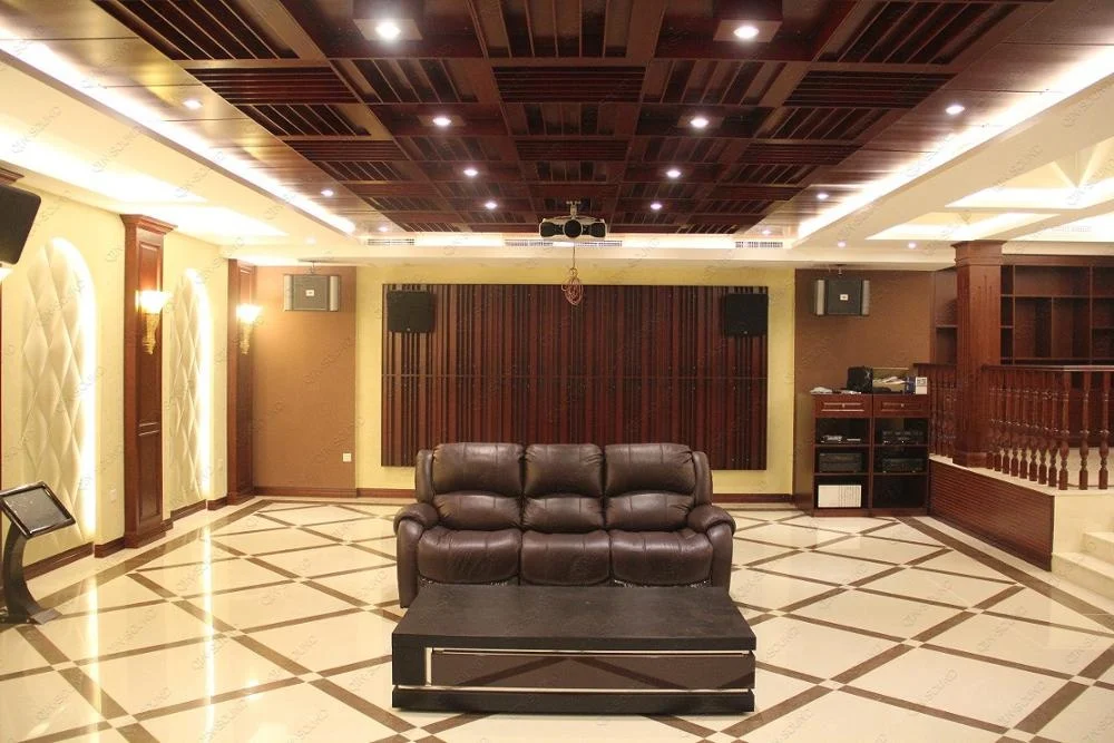 Sound Wood Buffer Baffle Wall Soundproof Diffuser Bass Traps Corner Acoustic Wall Panels For Living Room