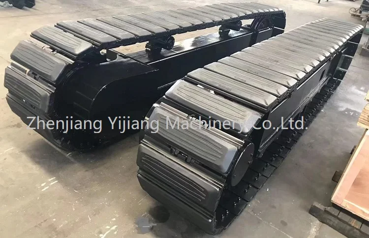 China new custom steel track undercarriage with rubber pads for MIning machinery drilling rig /mobile crusher from Yijiang