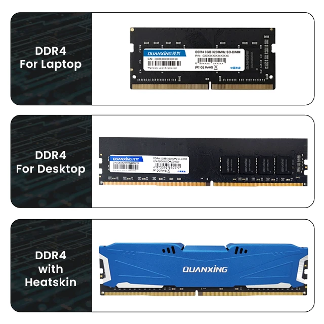 RAM DDR4 4G 8G 16G 32G 2666MHz 3200MHz SO-DIMM U-DIMM Memory Module 4GB 8GB 16GB 32GB PC Desktop Laptop DDR4 RAM