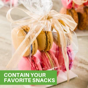 Heat Sealable Flat Bottom Bag Plastic Clear Gusset Bags with Paper Insert  Cellophane Cello Bag