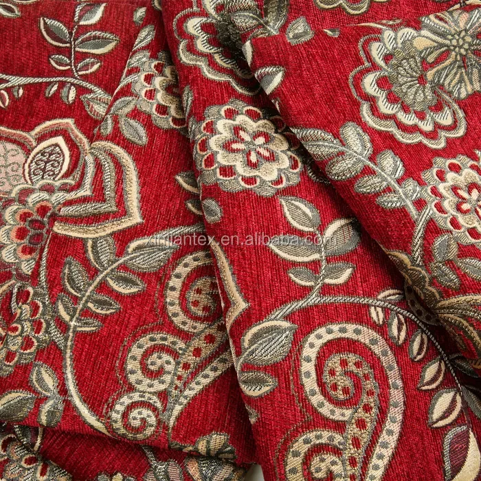 New Textile Fabrics Wholesale Top Quality Flower Jacquard Furniture Fabrics For Sofa Curtain