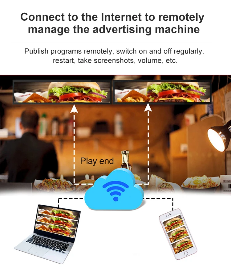 Full HD Customized Different Size Ultra Wide Monitor Touch Screen Digital Display Stretched Bar Lcd  For Supermarket