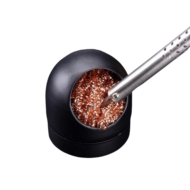 Electric soldering iron tip cleaning seat steel ball cleaner with base tip cleaner soldering iron tip welding cleaning ball