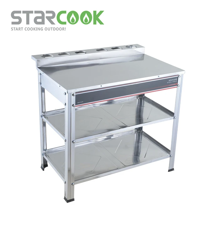 
0.4mm stainless steel table stand gas cooker table for double cooker 