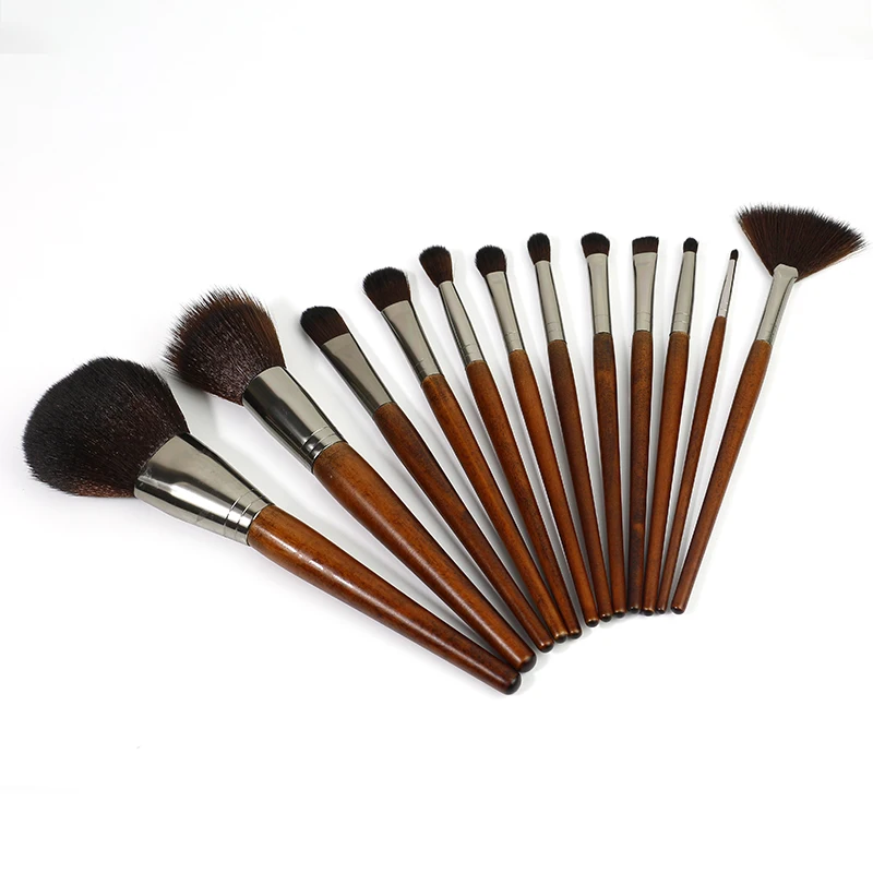 None Label Fluffy Makeup Brush Sets Custom Vendors 12PCS brown Brush Kit Professional Make Up Brushes 1 Set Wholesale 2020