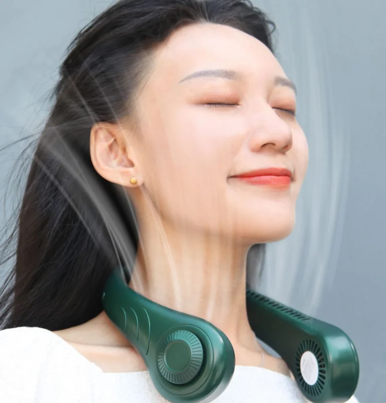 Mini Fan Neck Led Lighting Hanging Neck Fan Portable Neck Fan Rechargeable