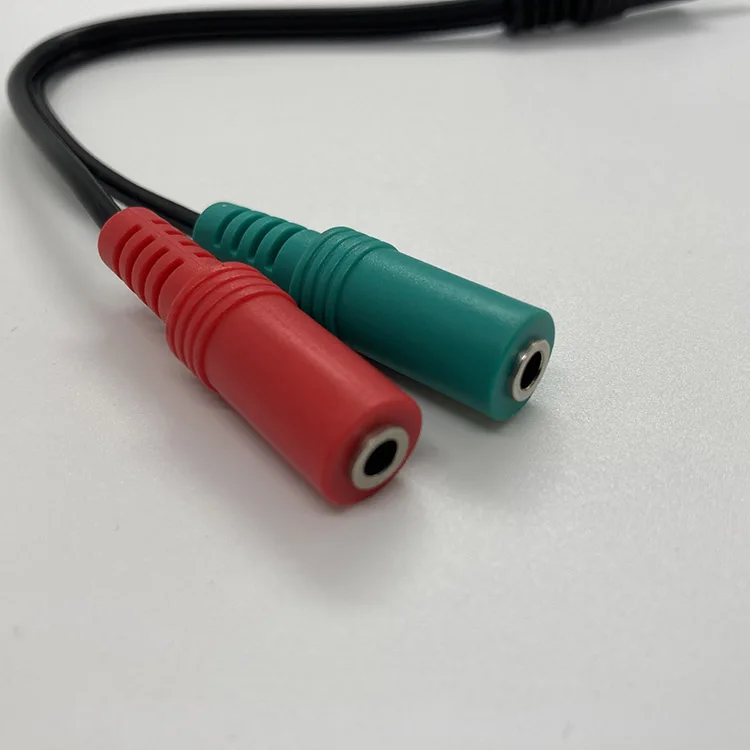 3.5mm male to 2 Female Headset Splitter Jack audio cable mic stereo PC Gaming Headset Chat Converter Cable