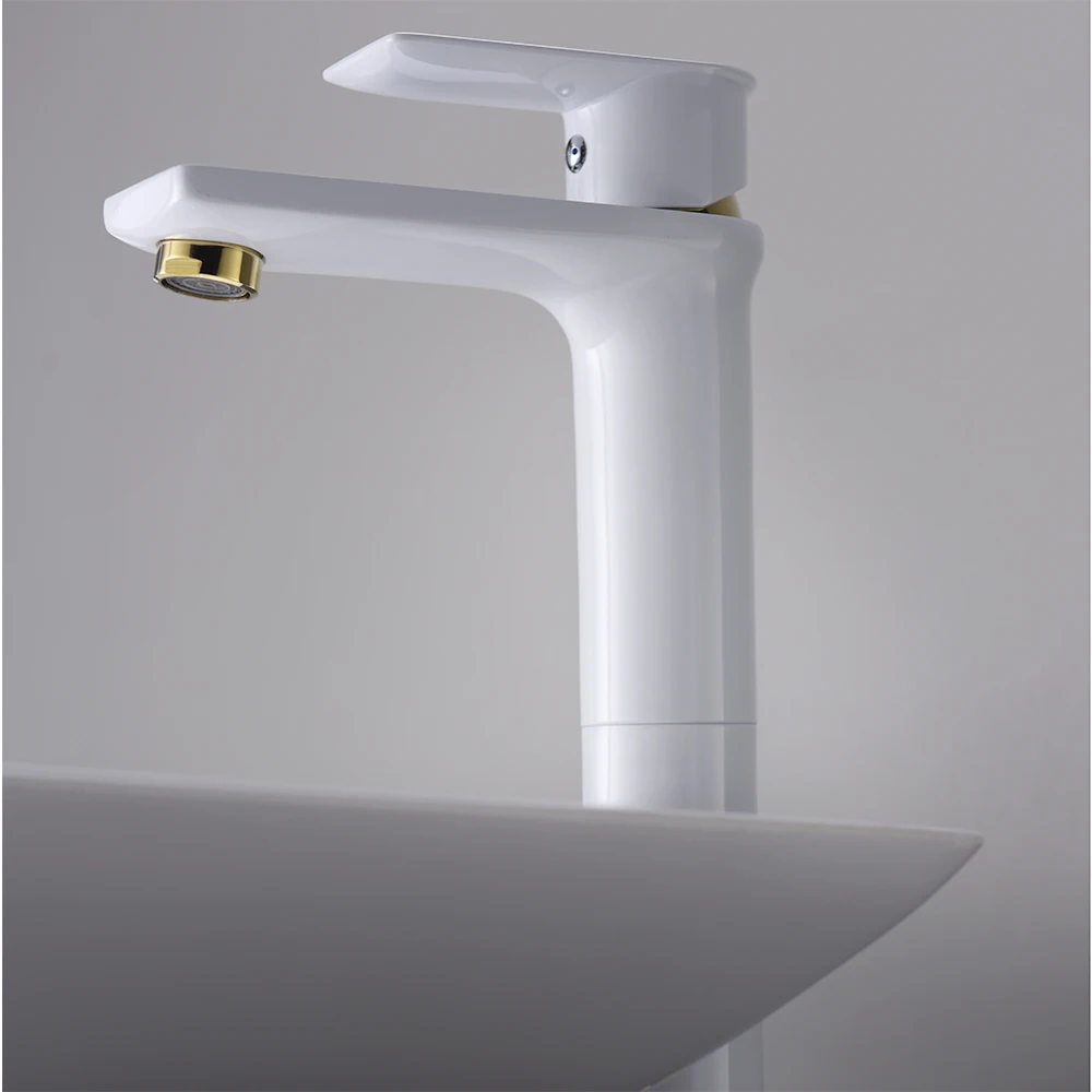 deck mounted zinc alloy handle single lever brass body tall high body water tap mixer deep bathroom sink faucet for hotel