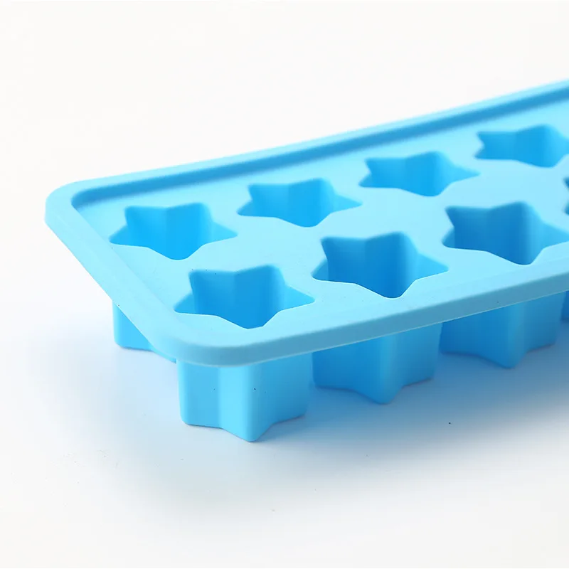 Hot Sale 12-Cavity 3D Star Shape Silicone Ice Cube Tray Cream Maker Ice Mold for Candy and Chocolate