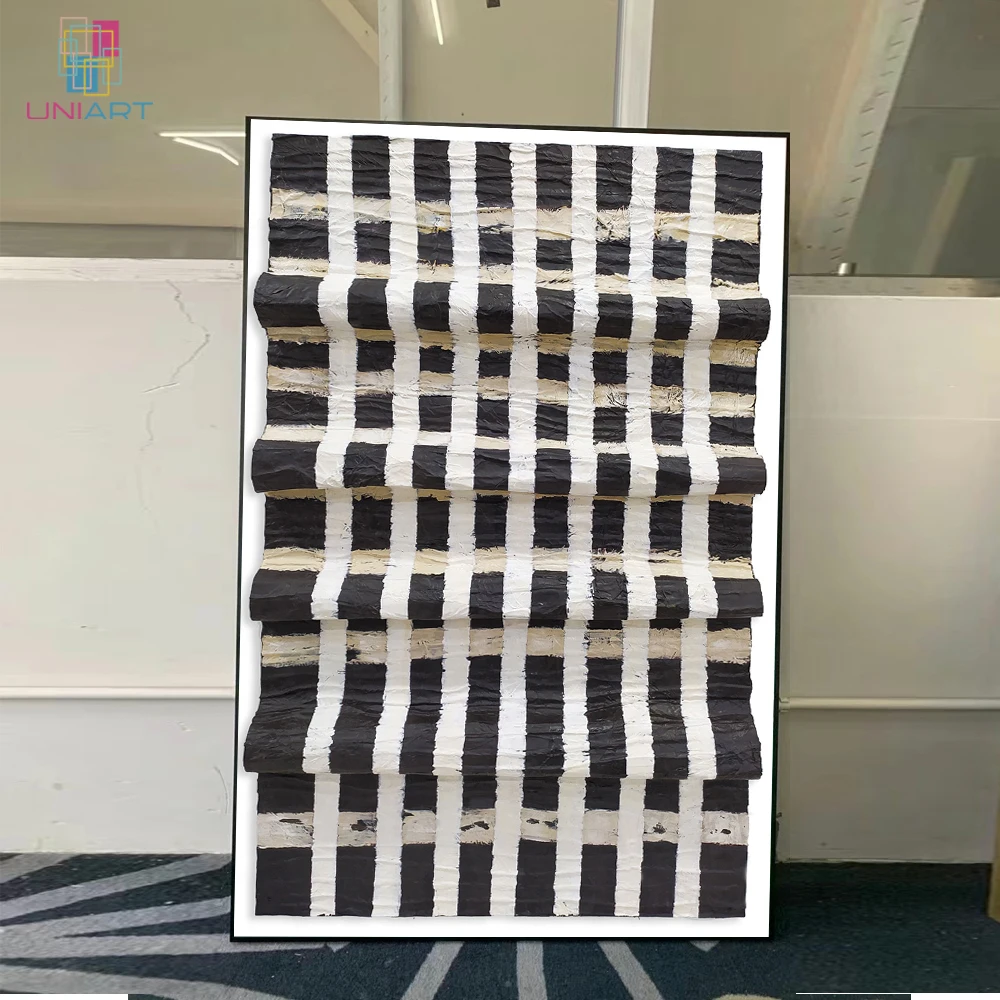 UNIART 3D Wabi-Sabi стиль декоративная живопись Премиум ощущение текстуры картины полосы настенный Арт Декор
