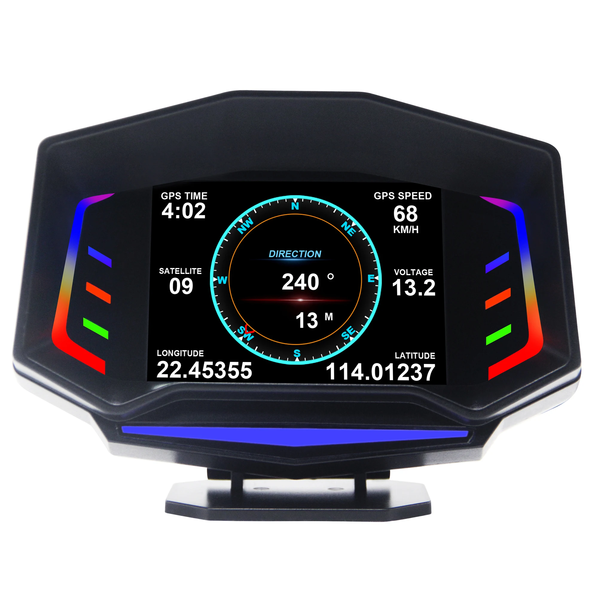 HUD New Auto Electron OBD Gauge Car Alarms GPS Hud Head-up Display Multi-function Diagnostic Tool LCD Display KA AMOLED Support