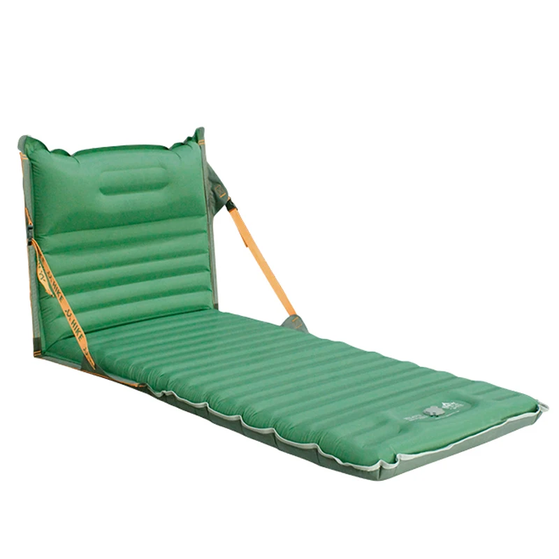 Factory Direct Outdoor Inflatable Folding Sleeping Pad Chair Dual-use Mat Chair Camping Single Person Inflatable Bed