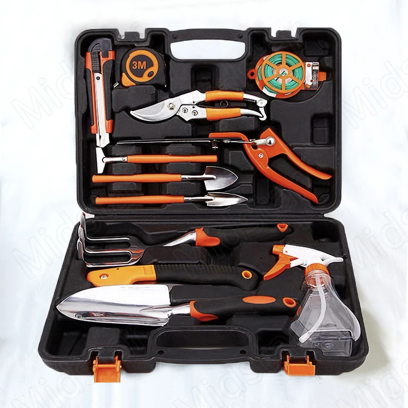 Home Gardening Planting 13-Piece Professional Household Garden Tool Kits Box