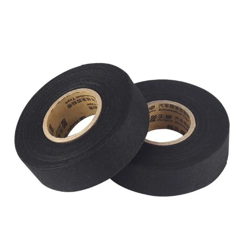 SDPSI1PC 19mmx15M Black Car Auto Wiring Harness Flannel Adhesive Felt Tape 25mmx15M 32mmx12M 38mmx15M Noise-reduction Tape