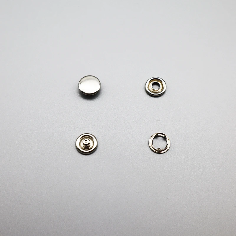 Polished Stainless Steel 10mm Flatback Prong Snap Buttons Decorative for Clothing Leather Shoes Garments
