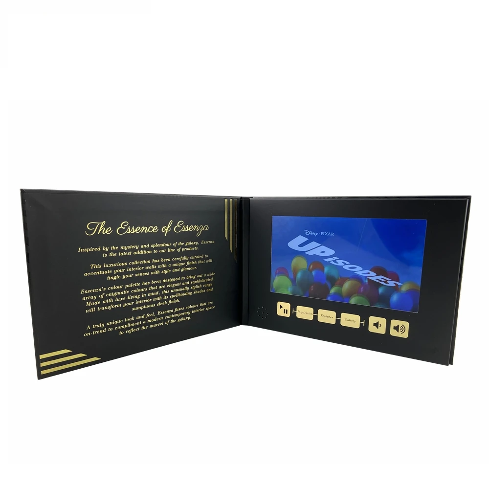 Promotional 7 Inch Lcd Screen Book Video Brochure A4 Video Greeting  Paper Card For Marketing Advertising Business