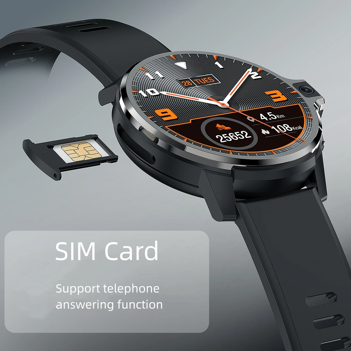 4G Smart Sports Watch 5 Megapixel SIM Card Heart Rate Blood Oxygen Sleep APP Download GPS Positioning Smart Watch