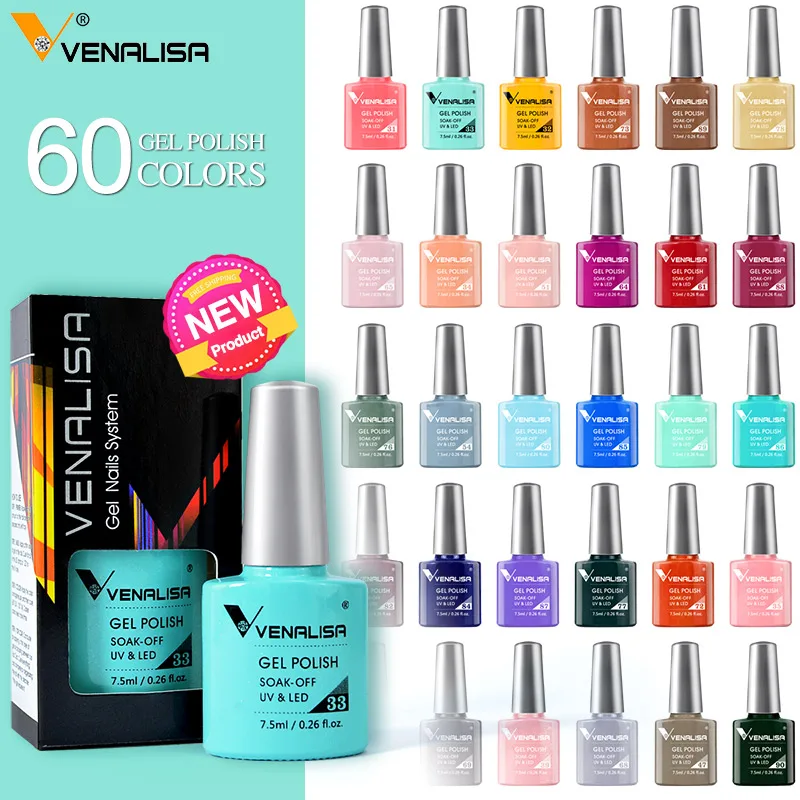 Wholesale Venalisa 7.5ML UV Gel Nail Gel Polish Esmalte de unas de manicura cosmética barniz de gel LED semipermanente