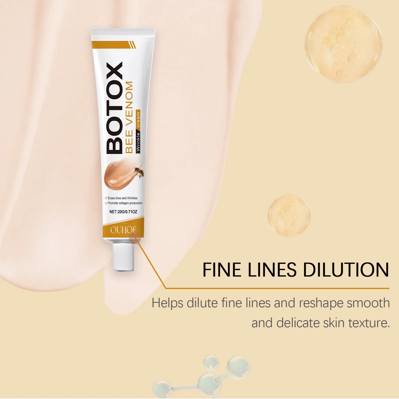 OUHOE Wholesale Private Label New Bee Venom Moisturizing Whitening Face Cream Mild  Honey Bee Venom Cream