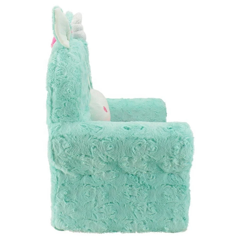 Multicolored Children Plush Unicorn Character Sofa  Chair