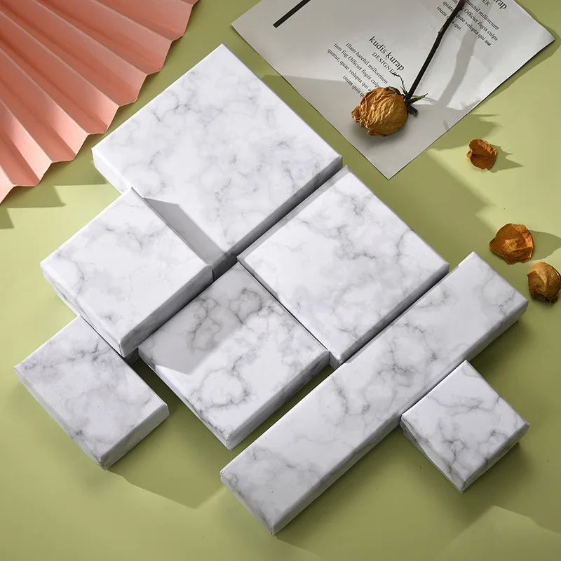 Hot selling Customize Wholesale Logo Ring Box Necklace Pendant Marble Jewelry Box Set Luxury Packaging Wedding Jewelry Boxes