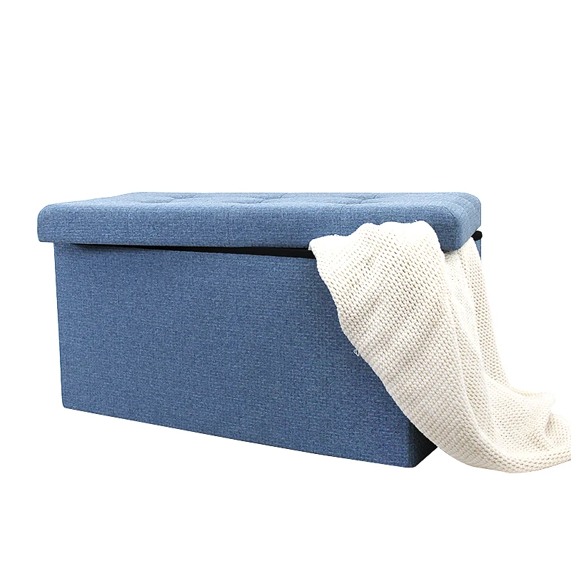 
Factory Customized new designlivingmodern furniture large fabric foldable storage bench ottoman saving space for bedroom 