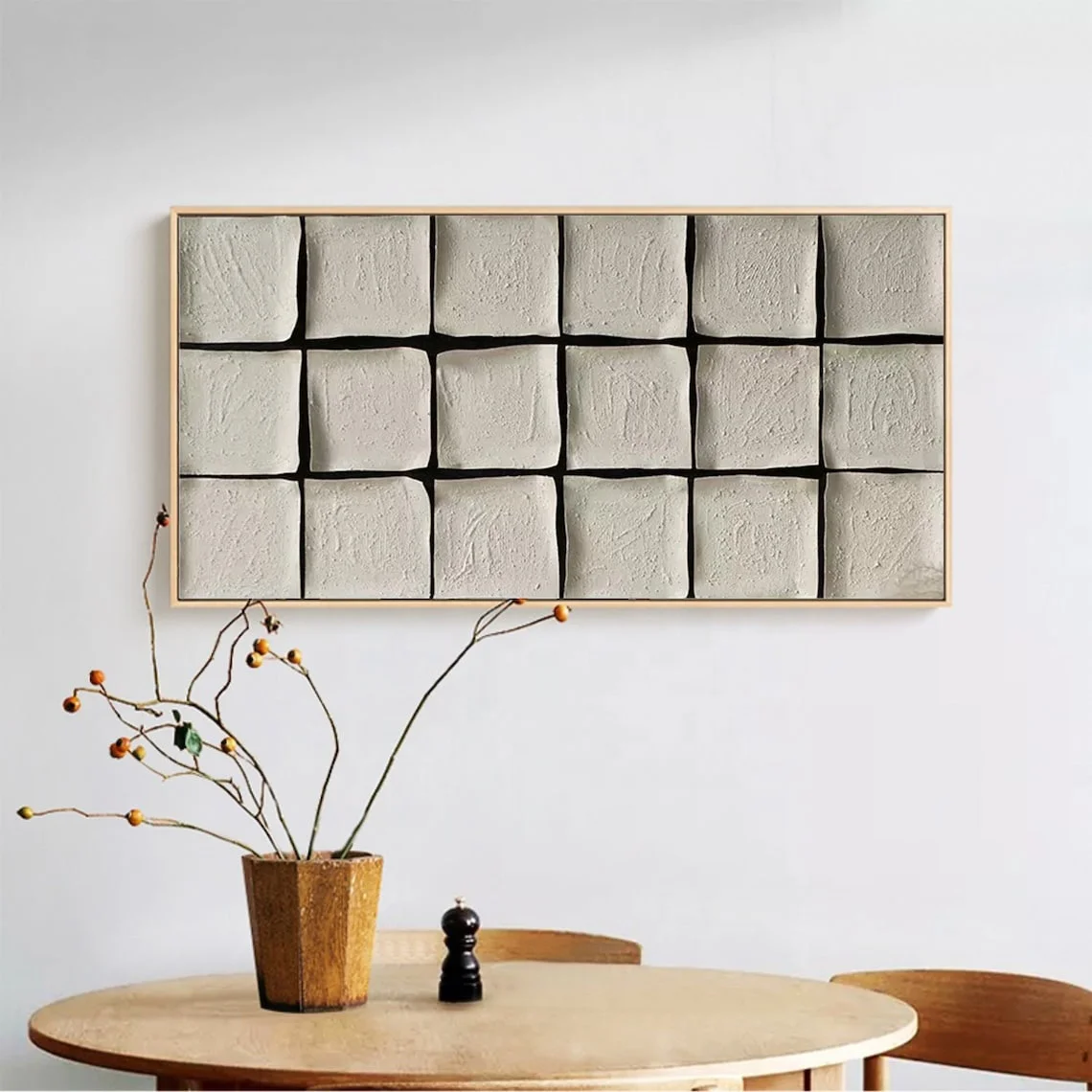 abstract paintings and wall arts home decor 2024 Black and White Wabi Sabi Style oil painting living room decor artwork