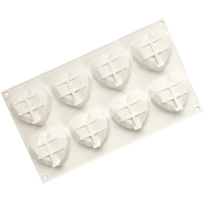 GO104 6 hole diamond heart shape cake silicon mold soap candle  making molds love mold