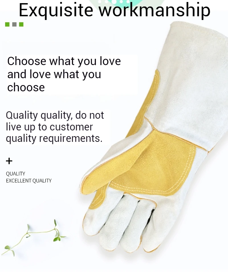 Protect hands premium welding gloves cowhide safety work protection gloves protective abrasion gloves