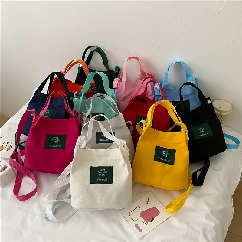 best selling hzailu New Literature Art Canvas Small Bucket Bag Hundred small tote bag cotton canvas