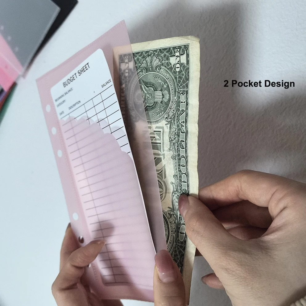 Wholesale 16 Colors Right Opening Zipless 2-Layer Custom A6 Frosted Double Pocket Scalloped Edge No Tab Cash Envelope