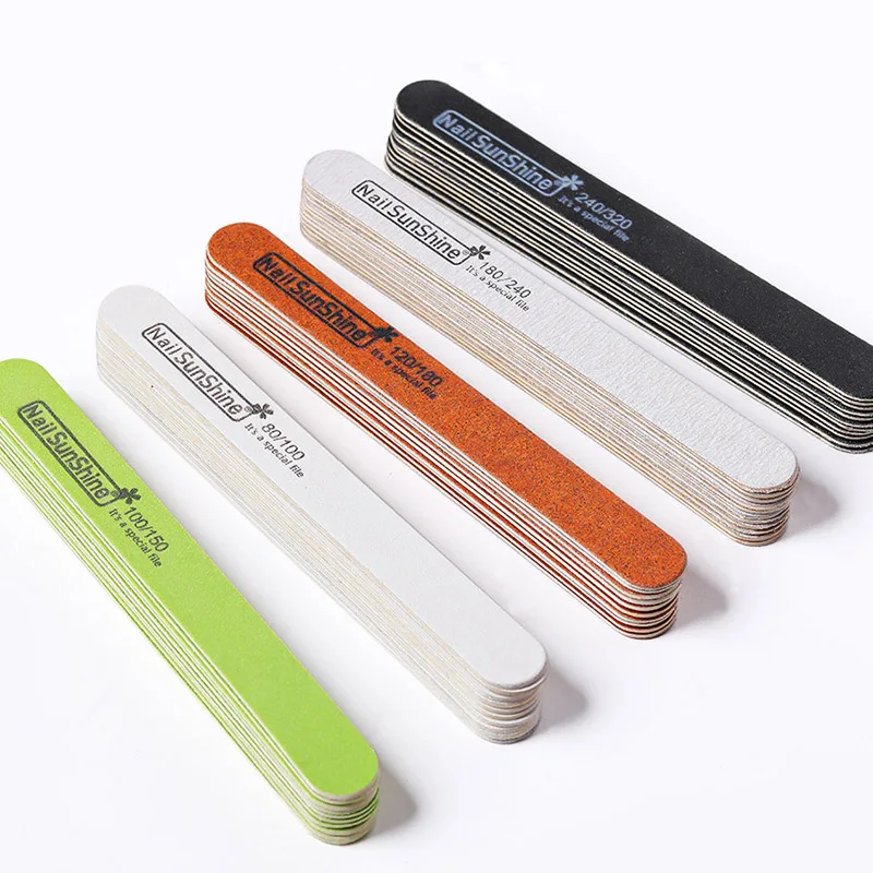 Wholesale 100/180 240/320 grit Sanding Nail Files Double Side Durable Wooden Nail Files