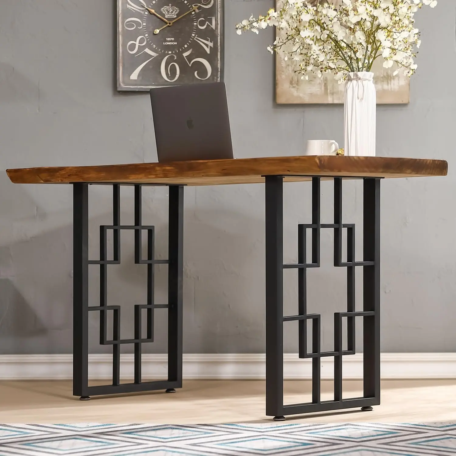 Metal adjustable protective feet, modern sleek geometric style table legs