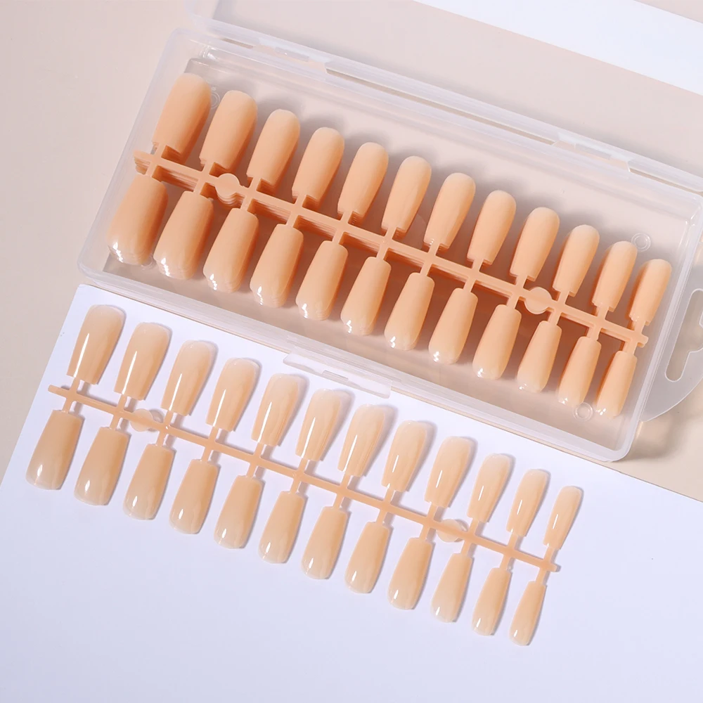 Private Label Wholesale Long Lasting Full Coverage Flexible Multiple Size Coffin Shape Nail Tips Colorful Tip Nail