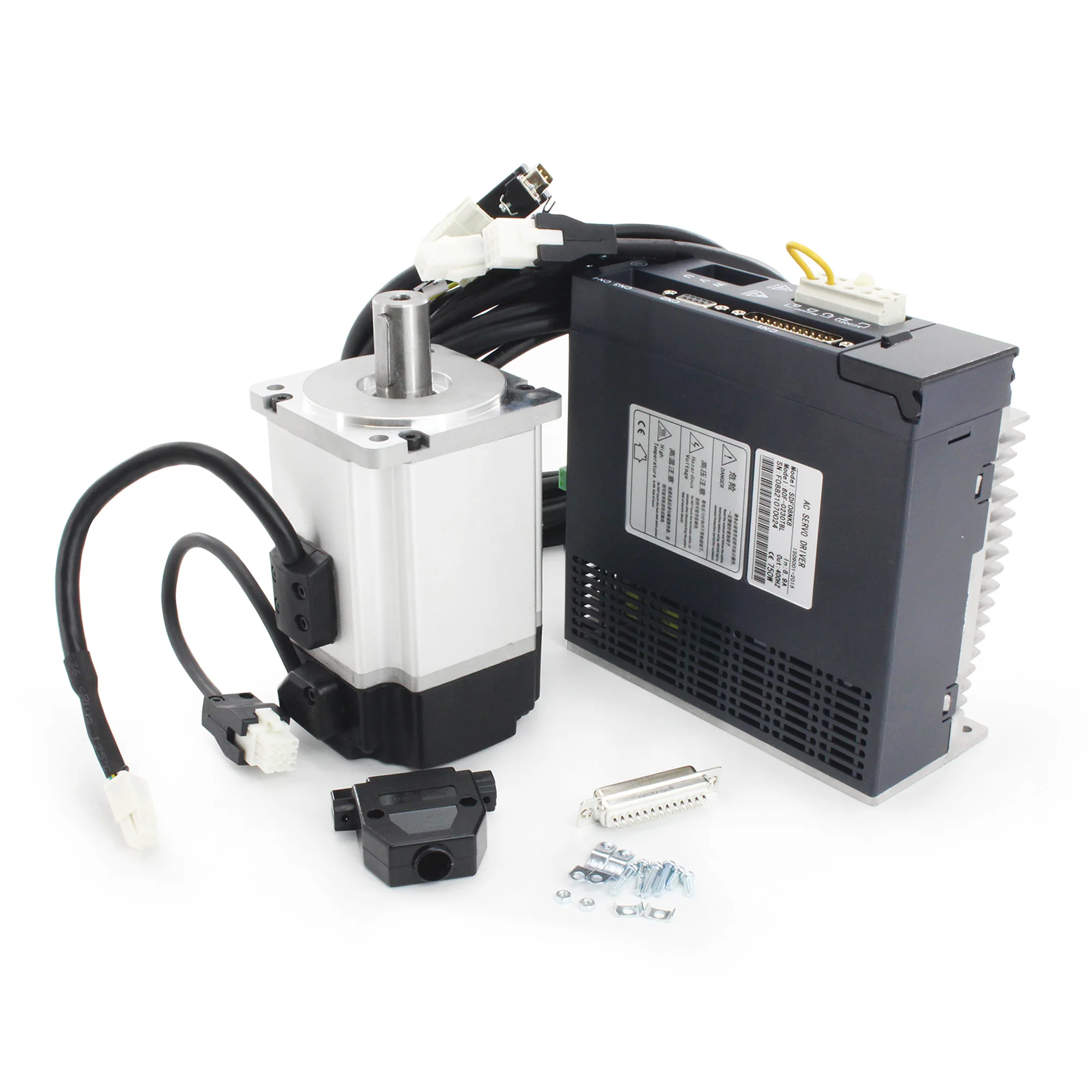 0.75KW 750W 2.39Nm AC Servo Motor magnetic brake 3000rpm 220V with Servo Driver SDF08NK8 and optical encoder