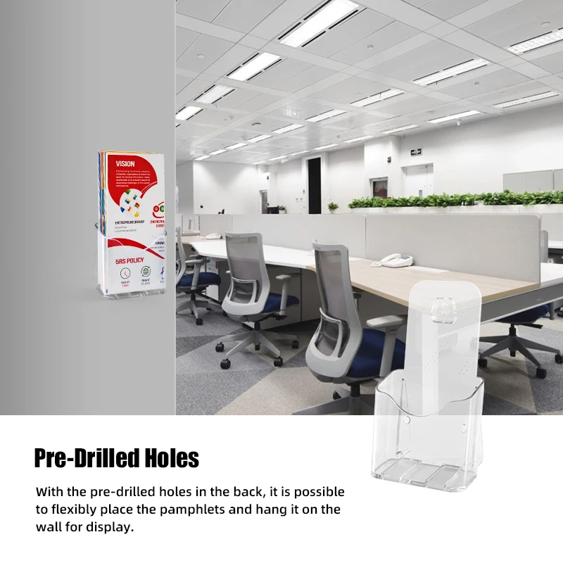 Acrylic Brochure Holder Slant Back Design, Clear Display Stand, Plastic Table Stand Sign Holder,Pamphlet Holder Flyer Holder