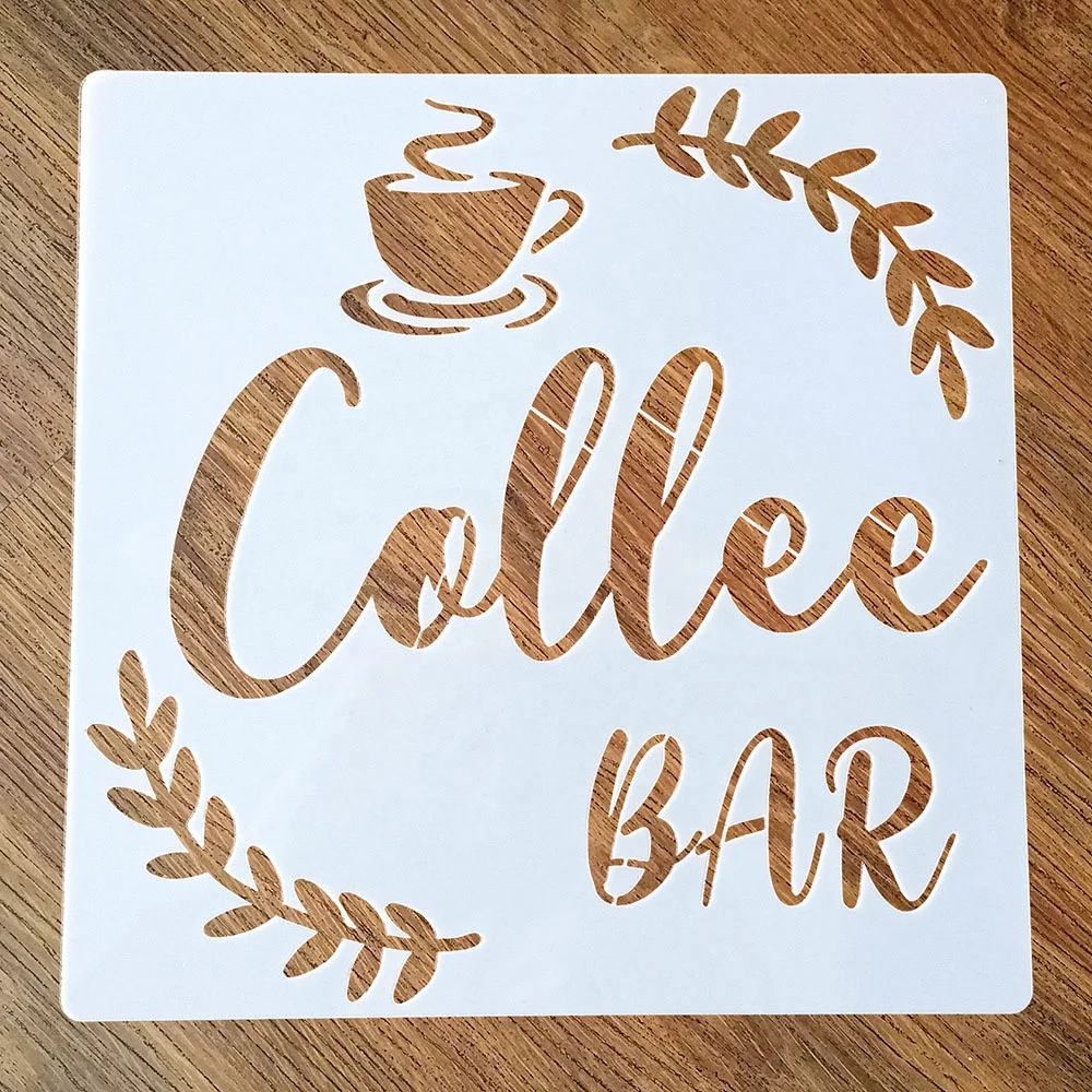 Reusable Farmhouse kitchen bakery sign coffee painting stencils for painting on wood home wall DIY