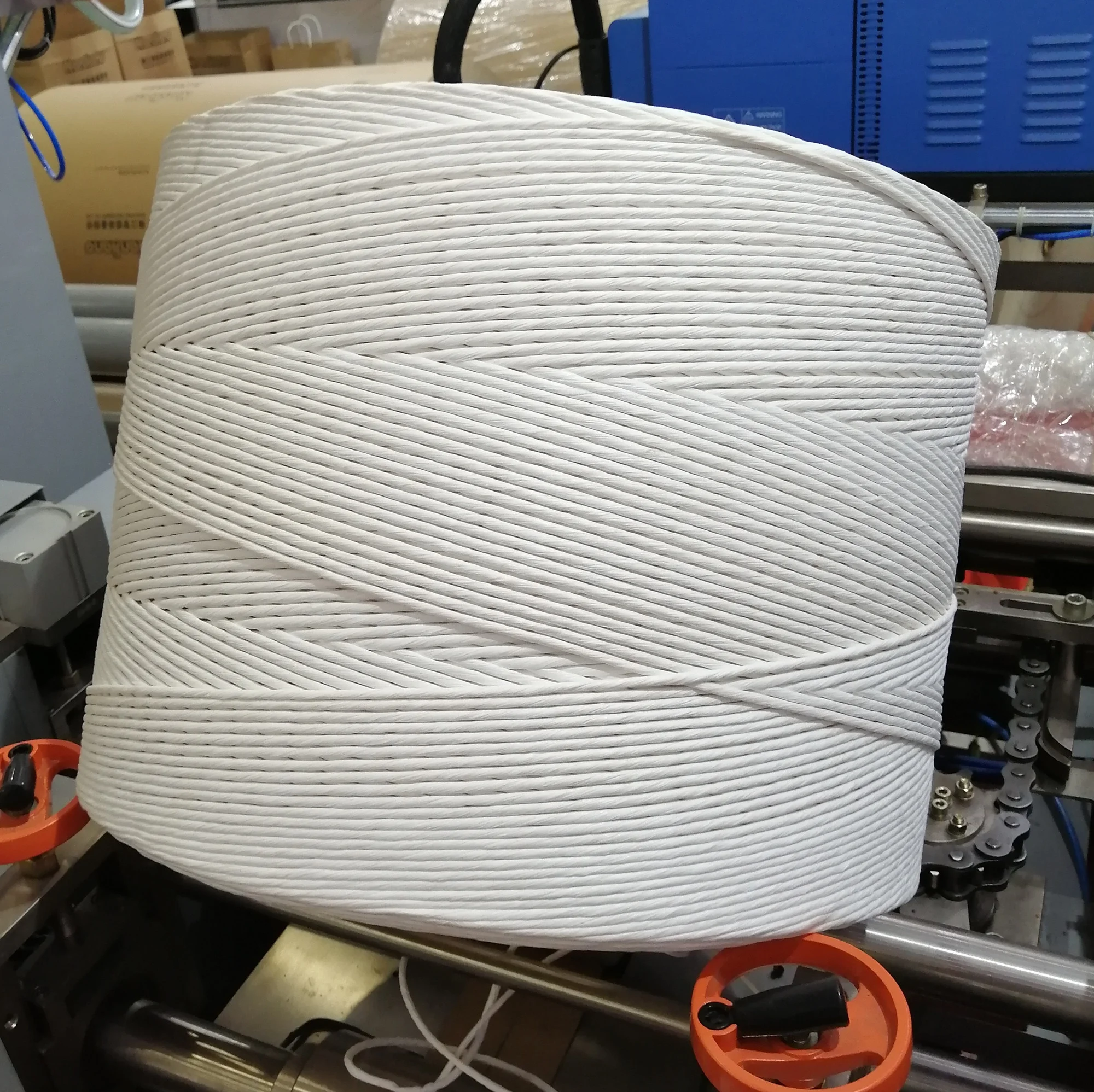 Twisted paper rope for paper bag making