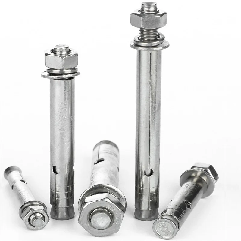 Carbon Steel M6 M8 M10 Elevator Expansion Anchor Bolt 304 316 Stainless Steel Hex Nuts Sleeve Anchor Screws for Masonry Brick