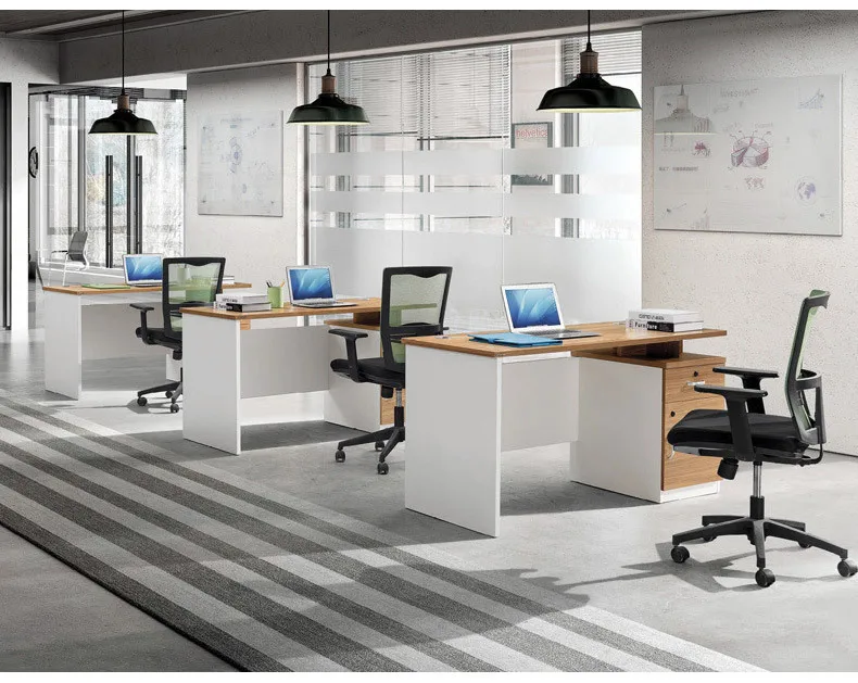 Office Desk And Chair Combination Single Staff Computer Desk With Cabinet Office Furniture