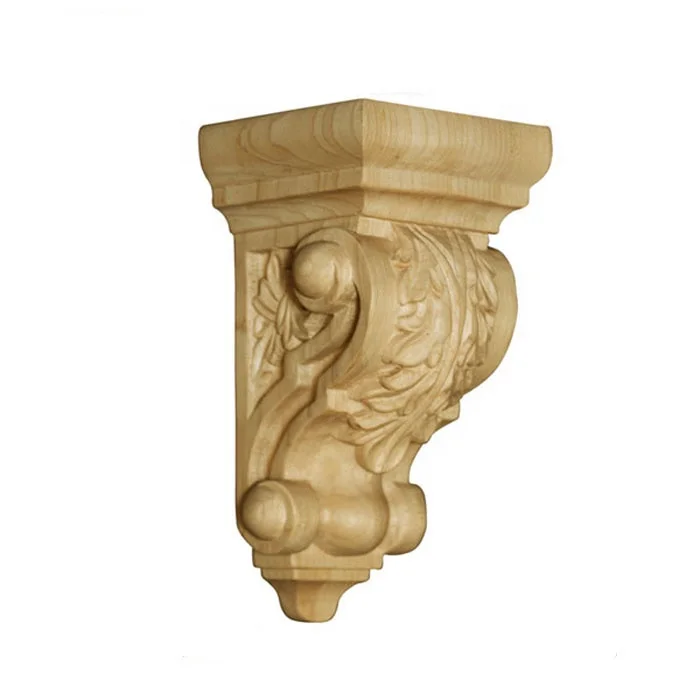 Custom Farmhouse Wood Corbel Legs Classical Rubber Wood Hand Carved Corbel Bars Home Furniture  Decorative Wood Corbels