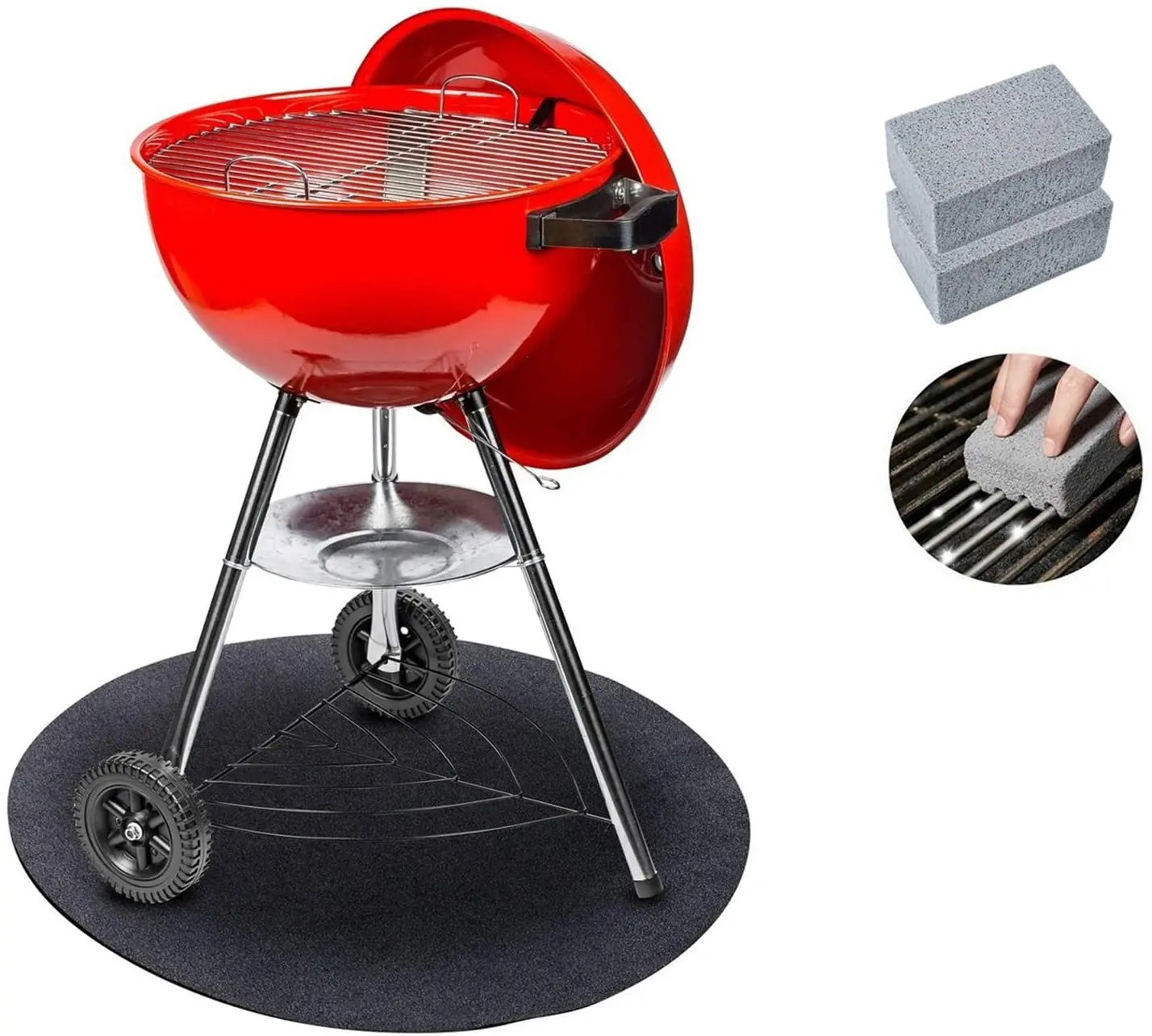 To Protect Deck And Patios Fireproof & Oil-Proof Silicone Coating Patio Mat with Aluminum Foil Insulation